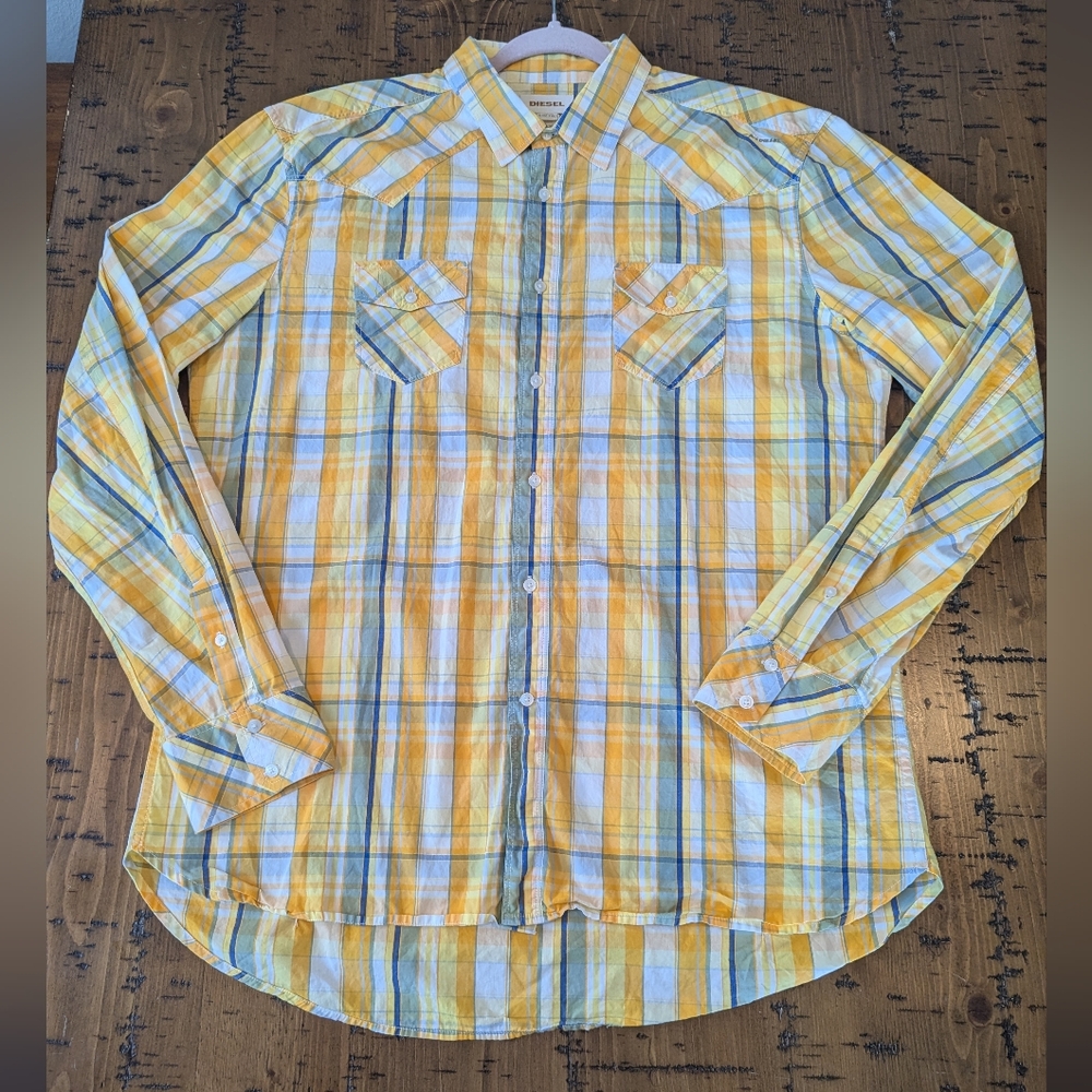 Diesel XXL L/S plaid button shirt